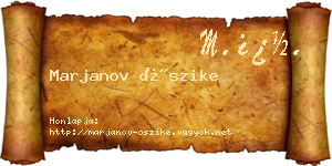 Marjanov Őszike névjegykártya